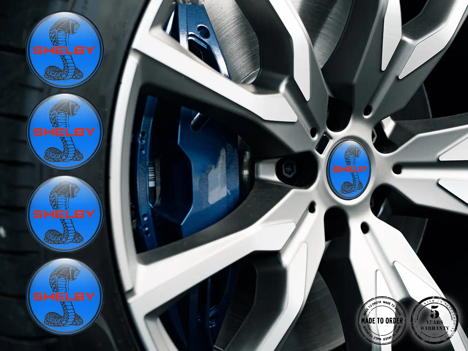 Shelby Adesivi Silicone Logo Emblemi Ruota Alta Qualità